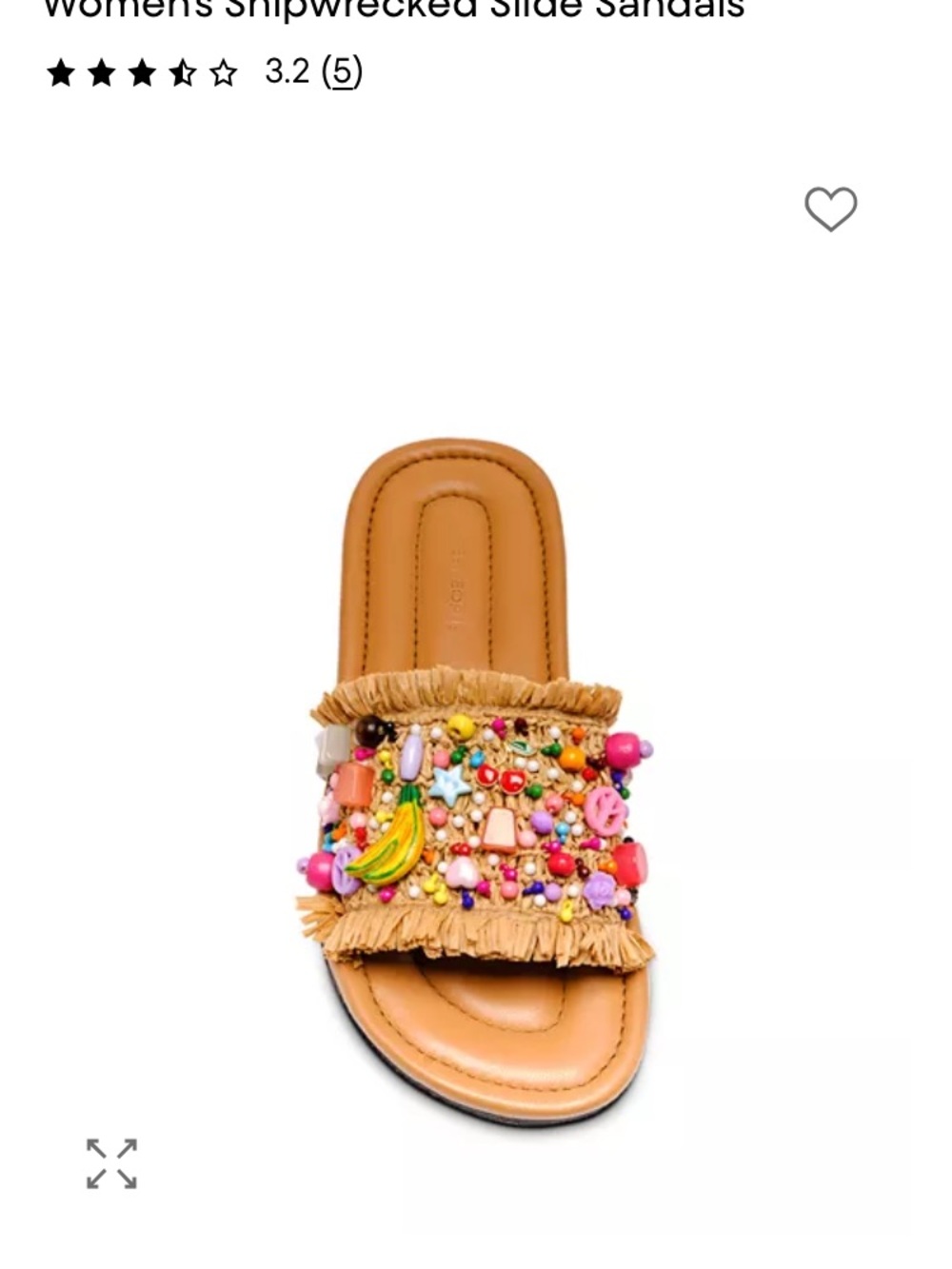 Free People Beige Raffia Slide Sandals with Multicolor Bead Embellishments - Picture 9 of 9